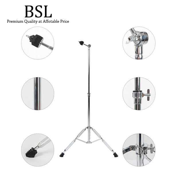 BSL G300 Adjustable Cymbals Stand Straight Foldable Double Braced Heavy Duty Lightweight