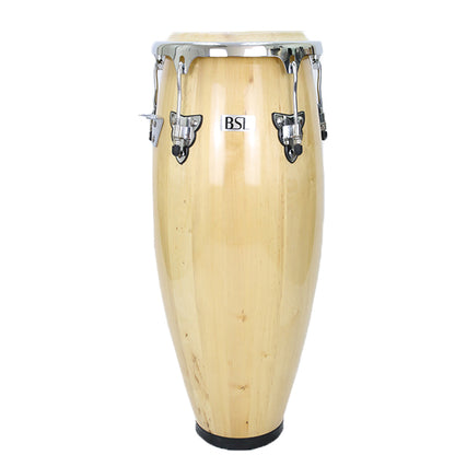 BSL Full Size Conga Natural Percussion Drum Pair Congas Set Adjustable Tunable With Double Stand