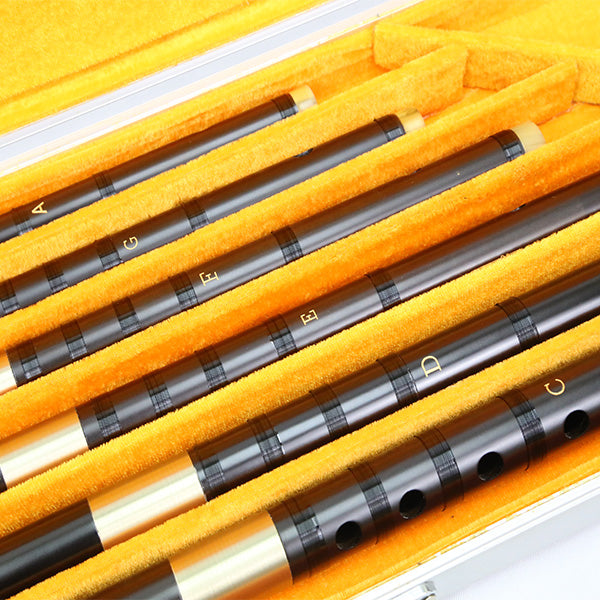 BSL 6 Piece Chinese Bamboo Flute Set Professional Key C D E F G A With Aluminium Case