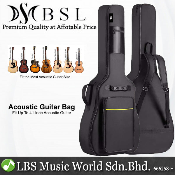 BSL FG-1 41 inch 600D Acoustic Guitar Gig Bag Bagpack Cover Soft Case for Acoustic or Classical Guitar