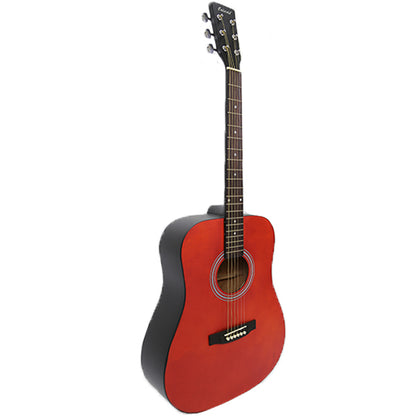 BSL 41 Inch Red Acoustic Guitar Full Size Guitar Package With Bag Strap Pick String Allen Key