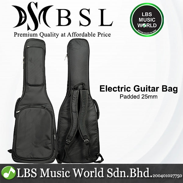 BSL 25mm Padded Bagpack Gig Bag Suitable for Electric Guitar