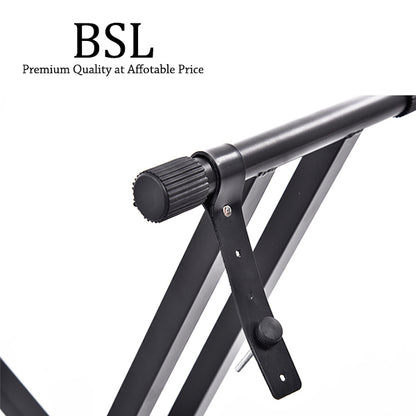 BSL Q-2X Double X Adjustable Keyboard Stand Heavy Duty Electric Organ Digital Piano Stand with Q-50 (Q2X Q50)