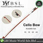 BSL Cello Bow Wooden Natural Horsehair for Student - 1/4 , 1/2 , 3/4 , 4/4