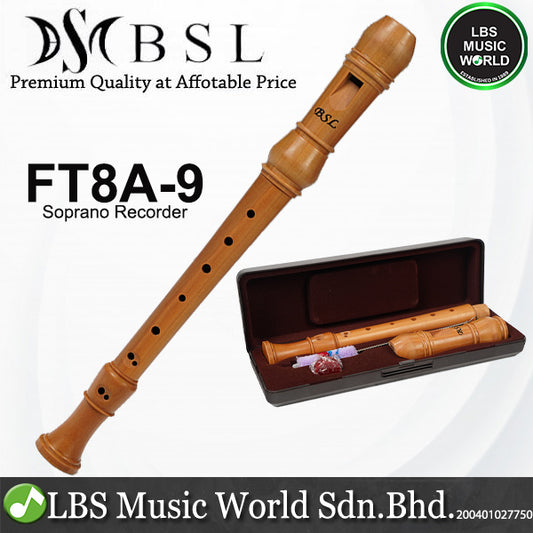 BSL FT8A-9 Baroque Soprano Recorder Wooden Flute with Case (FT8A9)