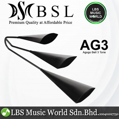BSL AG3 3 Tones Metal Agogo Bell Percussion Instrument