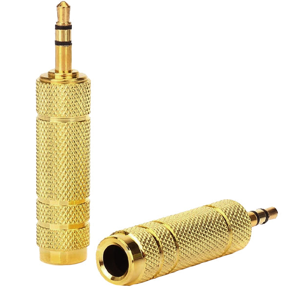 BSL Audio Jack Convertor 6.5mm Big to 3.5mm Small Gold for Instrument Digital Piano Device