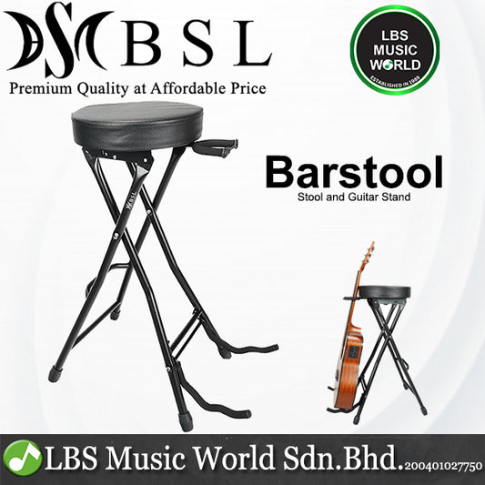 BSL Barstool Comfortable Padded Seat Stable Guitar Stand and Chair