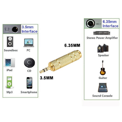 BSL Audio Jack Convertor 6.5mm Big to 3.5mm Small Gold for Instrument Digital Piano Device