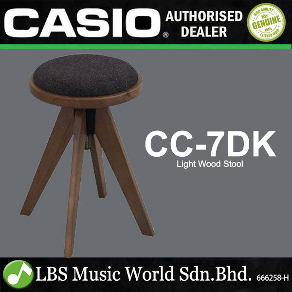 Casio CC-7 High Grade Natural Wood Light Stool with Seat Cushion For Piano (CC-7LT CC-7DK)