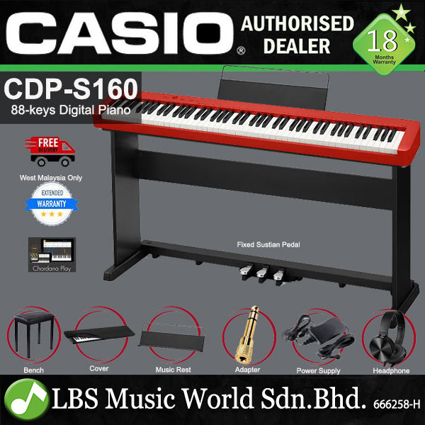 Casio CDP-S160 88 Keys Digital Piano Full Set with CS-470P Stand with Pedal (CDPS160 CDP S160)