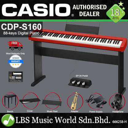 Casio CDP-S160 88 Keys Digital Piano with CS-46P Stand with SP-34 Pedal (CDPS160 CDP S160)