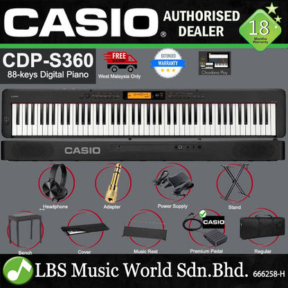 Casio CDP-S360 88 Keys Digital Piano Portable Set (CDPS360 CDP S360)