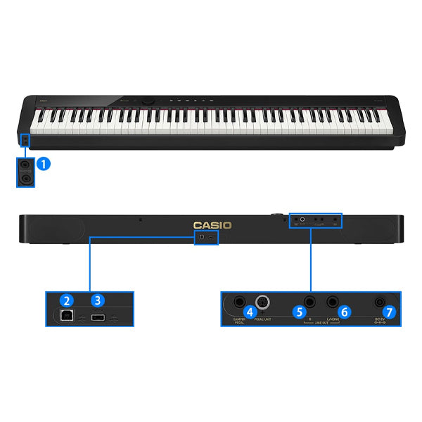 Casio PX-S5000 88 Key Digital Piano Keyboard Portable Package with Bluetooth (PXS5000 PX S5000)