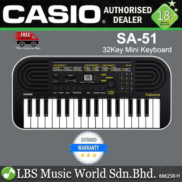 Casio SA-51 32 Key Portable Mini Keyboard Electronic Piano (SA51 SA 51)