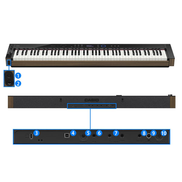 Casio PX-S6000 88 Key Digital Piano Keyboard Portable Package with Bluetooth (PXS6000 PX S6000)