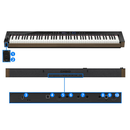 Casio PX-S6000 88 Key Digital Piano Keyboard Portable Package with Bluetooth (PXS6000 PX S6000)
