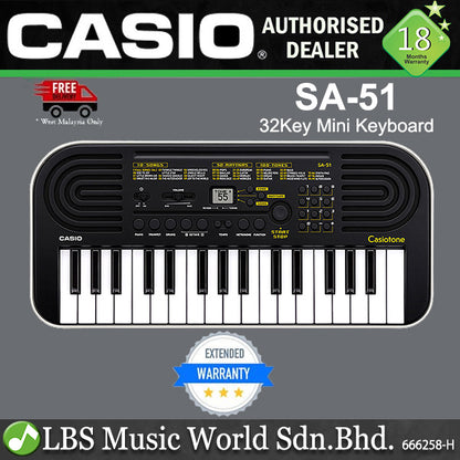 Casio SA-51 32 Key Portable Mini Keyboard Electronic Piano (SA51 SA 51)