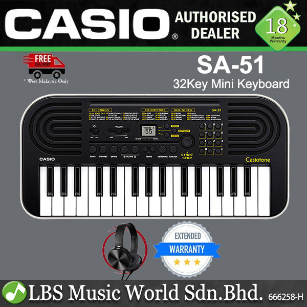 Casio SA-51 32 Key Portable Mini Keyboard Electronic Piano (SA51 SA 51)