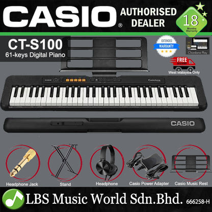 Casio CT-S100 61 Key Casiotone Electric Keyboard Full Package Music Piano (CTS100 CT S100 CTS 100)