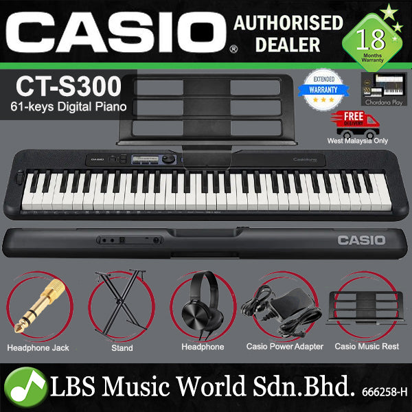 Casio CT-S300 61 Key Casiotone Electric Keyboard Full Package Music Piano (CTS300 CT S300 CTS 300)