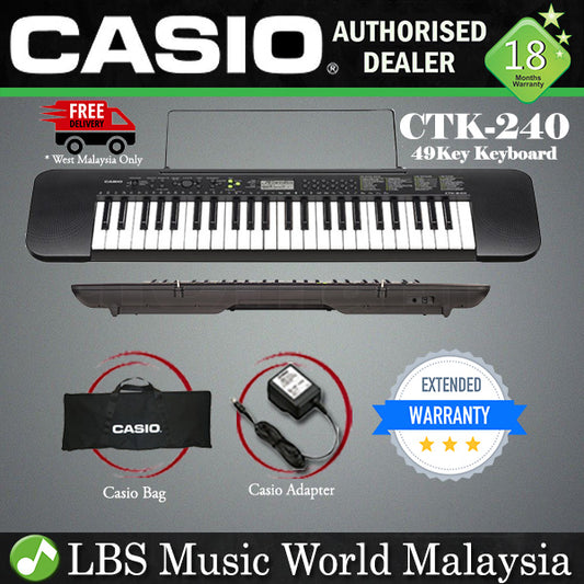 CASIO CTK240 49-Keys Standard Keyboard With Bag (CTK 240 / CTK-240)