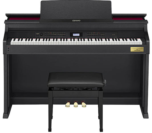 Casio AP-710 Celviano Digital Upright Piano with Bench - Black (AP710 AP 710)