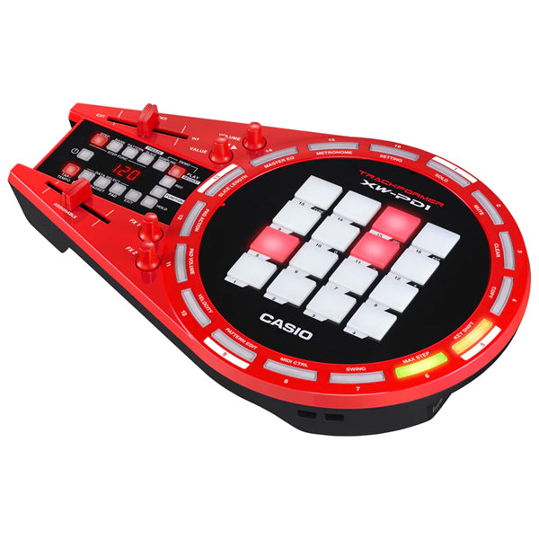 [Clearance] Casio XW-PD1 Trackformer Groove Center Electric Drum Module - Red (XWPD1 XW PD1)