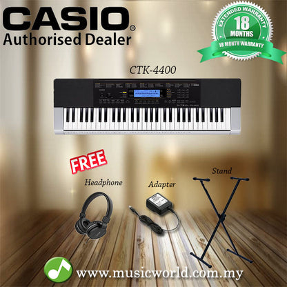 Casio CTK-4400 Portable Keyboard With Headphone Stand (CTK4400 / CTK 4400)
