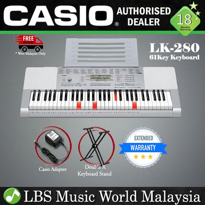 CASIO LK-280 Lighting Portable Keyboard Electronic Piano Basic Package (LK280 LK 280)