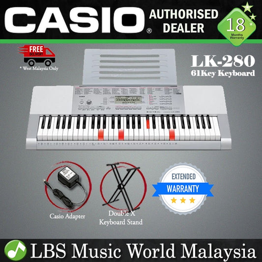 CASIO LK-280 Lighting Portable Keyboard Electronic Piano Basic Package (LK280 LK 280)