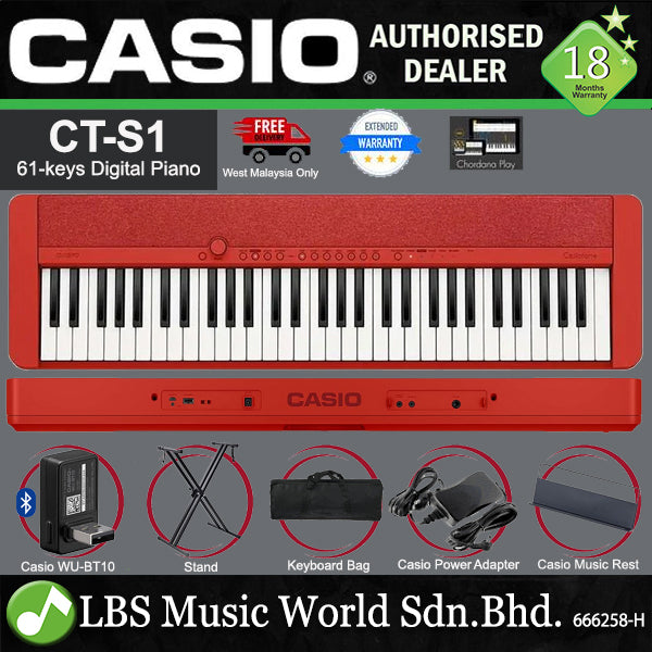 Casio CT-S1 61 Key Portable Keyboard Electronic Music Piano - Package A (CTS1 CT S1)