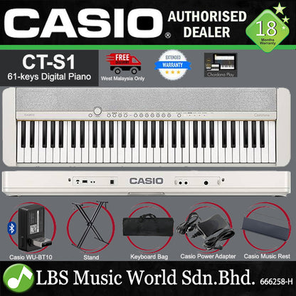 Casio CT-S1 61 Key Portable Keyboard Electronic Music Piano - Package A (CTS1 CT S1)
