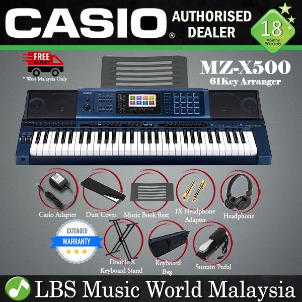 Casio MZ-X500 61 key Arranger Portable Keyboard With Bench and Stand (MZX500 MZX 500)