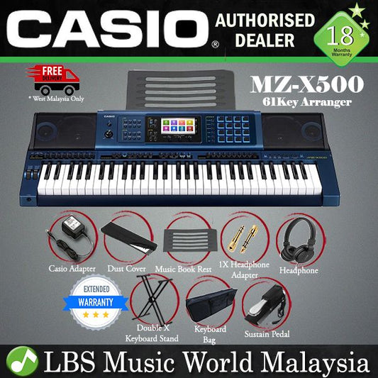 Casio MZ-X500 61 key Arranger Portable Keyboard With Bench and Stand (MZX500 MZX 500)