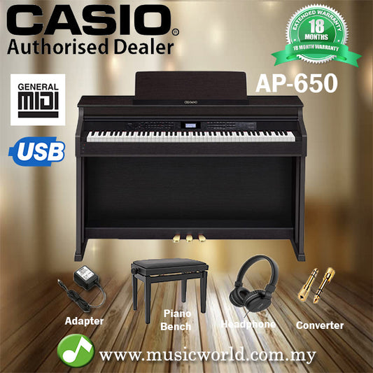 [Discontinued] Casio Celviano AP-650 88 Key Digital Piano Black (AP650 AP 650)