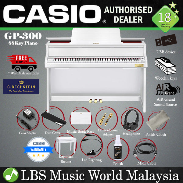 Casio GP-300 Celviano Grand Hybrid Digital Piano White (GP300 GP 300)