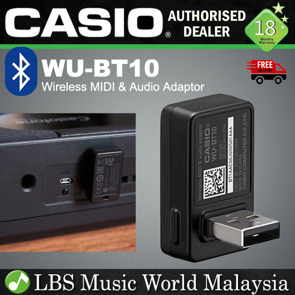 Casio WU-BT10 Wireless Bluetooth MIDI and Audio Adapter for CT-S400 CT-S1 and LK-S450 (WUBT10 WU BT10)