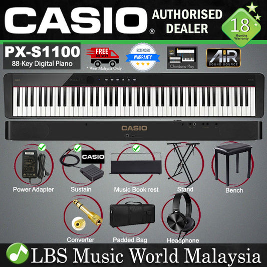 Casio PX-S1100 88 Keys Digital Piano Keyboard with Bluetooth (PX S1100 PXS1100)