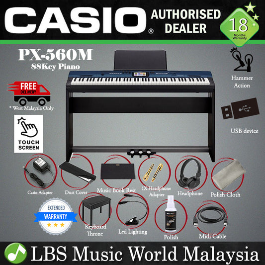 Casio PX-560 MBE 88 Key Privia Digital Piano Full Package (PX560 PX560MBE PX-560M)