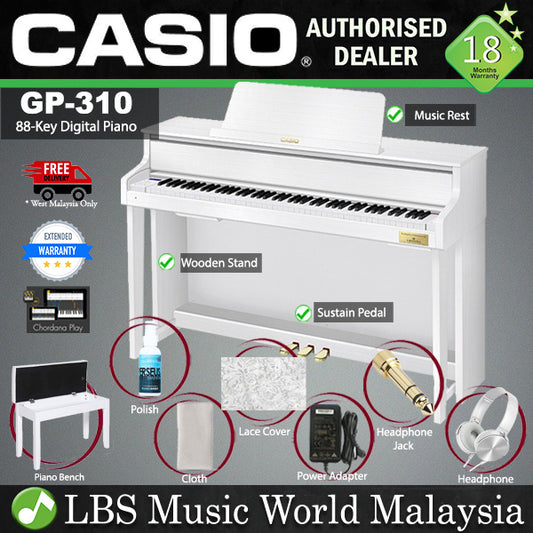 Casio GP-310 Celviano 88 Keys Grand Hybrid Digital Piano - White (GP310 GP 310)