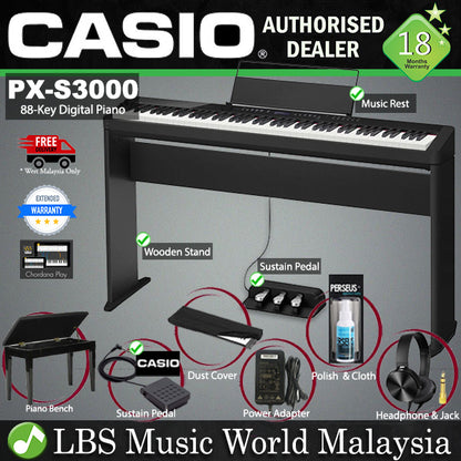 Casio PX-S3000 88 Keys Digital Piano Keyboard Full Package Electric Keys (PXS3000 / PX3000)