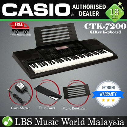 [Discontinued] Casio CTK-7200 61 Key Portable Keyboard With Adapter (CTK7200 / CTK 7200)