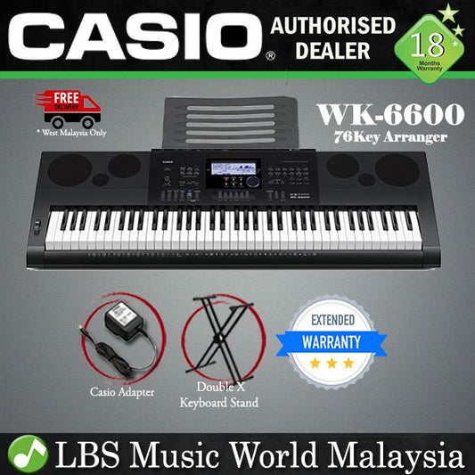 Casio WK-6600 76 Key Workstation Portable Keyboard Piano Basic Package (WK6600)