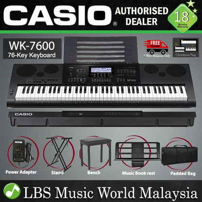 Casio WK-7600 76 Key Workstation Portable Keyboard Basic Package With Q110 And Bag (WK7600)