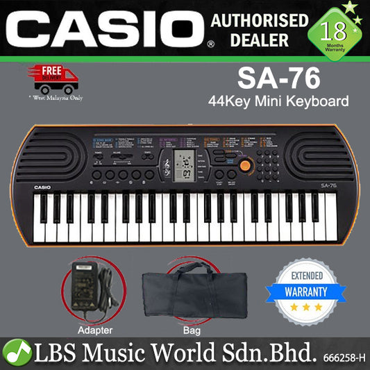 Casio SA-76 44 Key Portable Mini Keyboard Electronic Piano With Bag (SA76 SA 76)
