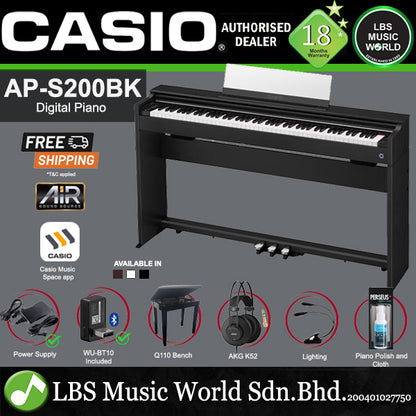 Casio AP-S200 88 Keys CELVIANO Digital Piano with WU-BT10 (APS200)