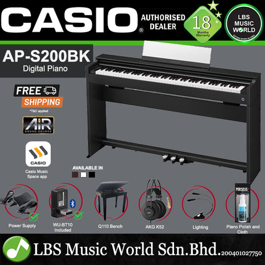 Casio AP-S200 88 Keys CELVIANO Digital Piano with WU-BT10 (APS200)