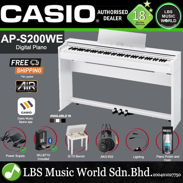 Casio AP-S200 88 Keys CELVIANO Digital Piano with WU-BT10 (APS200)