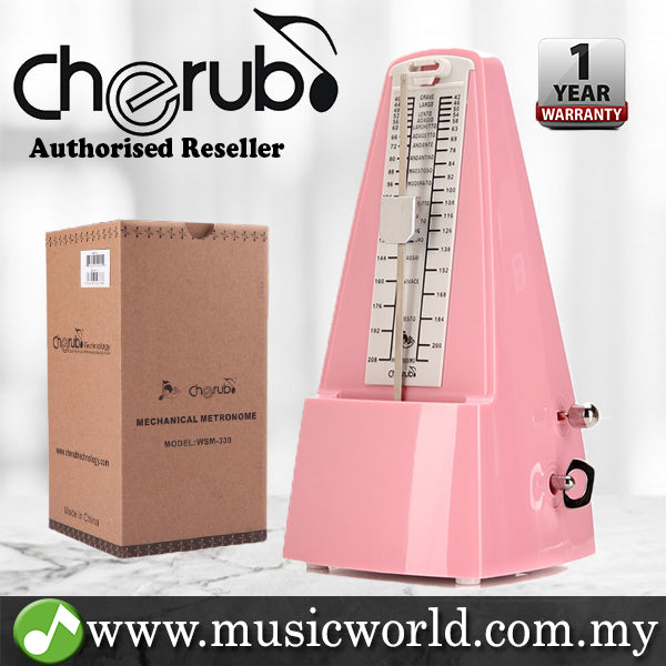 Cherub WSM-330 Analog Metronome Mechanical Timer Rhythm Pink For Piano Violin Guitar Drum (WSM330)